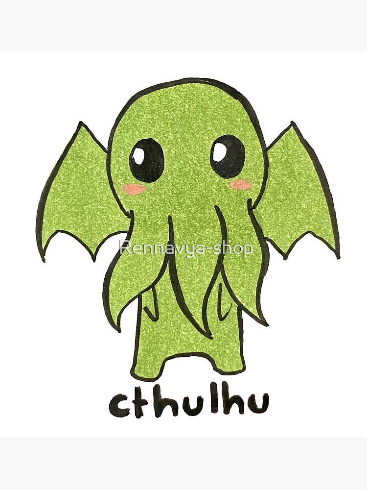 Lovecraft CTHULHU chibi cute Geek Gift for him by Rennavya-shop