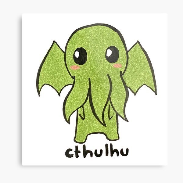 Lovecraft CTHULHU chibi cute Geek Gift for him Metal Print