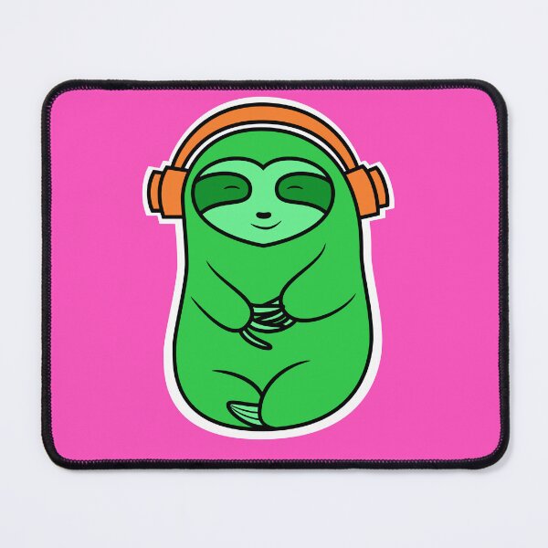 Item preview, Happy Green Sloth Listening to Music designed and sold by SubtleSplit.