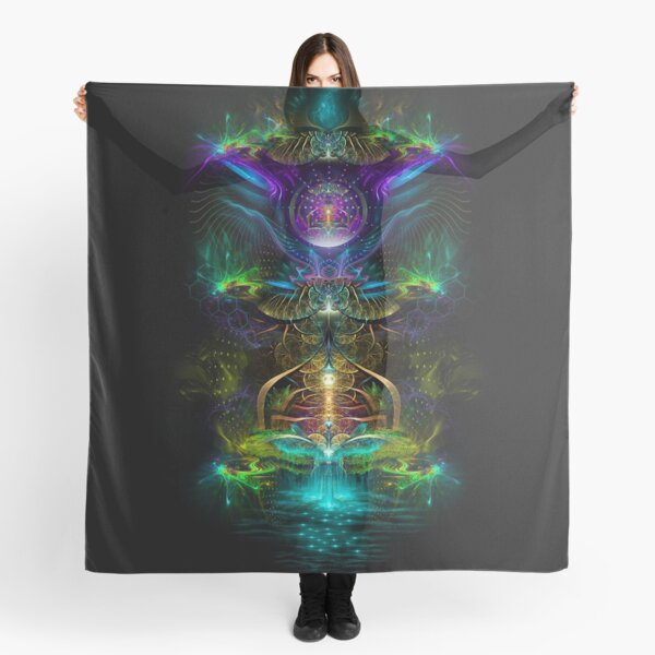 Neon1 Visionary fractal art Scarf