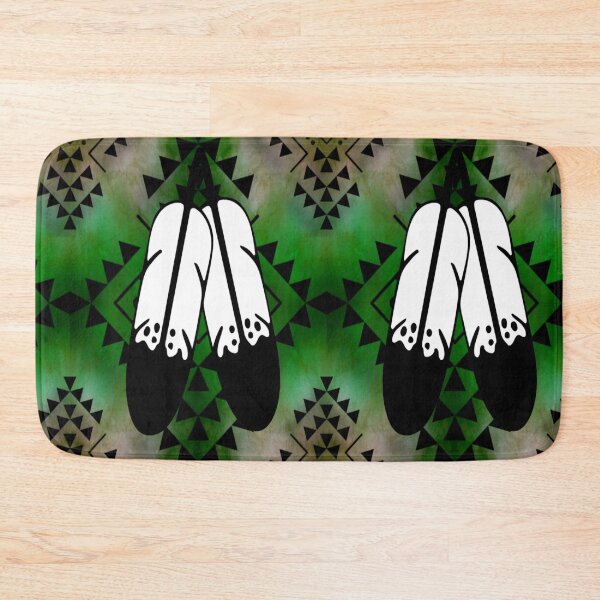 Item preview, Tan / Green Gradient /  Black Double Feather Native Print designed and sold by JMWCD.