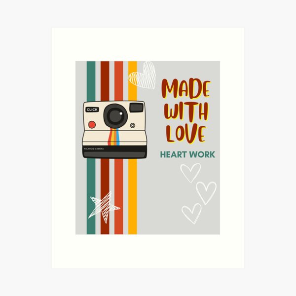 Polaroid Camera drawing Graphic classic Black Art Print