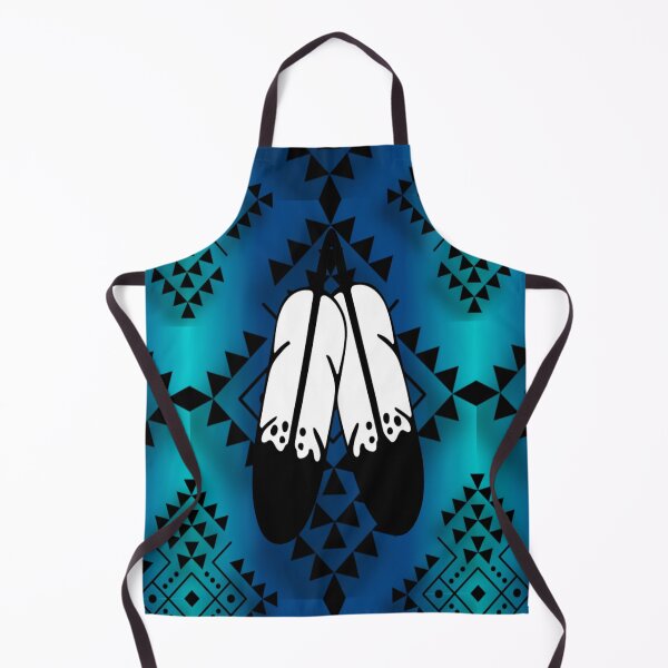Item preview, Navy / Bright Turquoise/ Gradient Double Feather Native Print designed and sold by JMWCD.