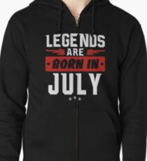 Sudadera con capucha y cremallera LAS LEYENDAS NACIEN EN JULIO