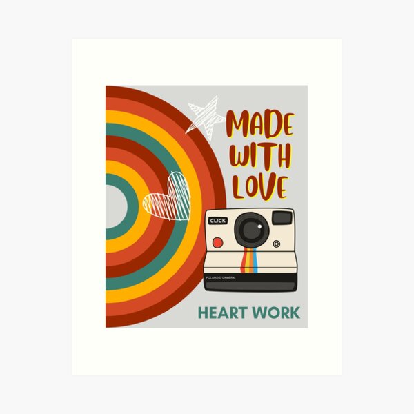 Polaroid Camera drawing Graphic classic Black Art Print