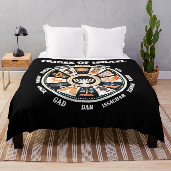 12 Twelve Tribes of Israel Hebrew Israelite Judah Jerusalem Throw Blanket