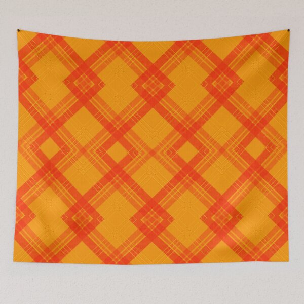 Item preview, Red check stripes over a bright, orange-yellow, background designed and sold by NadineMay.