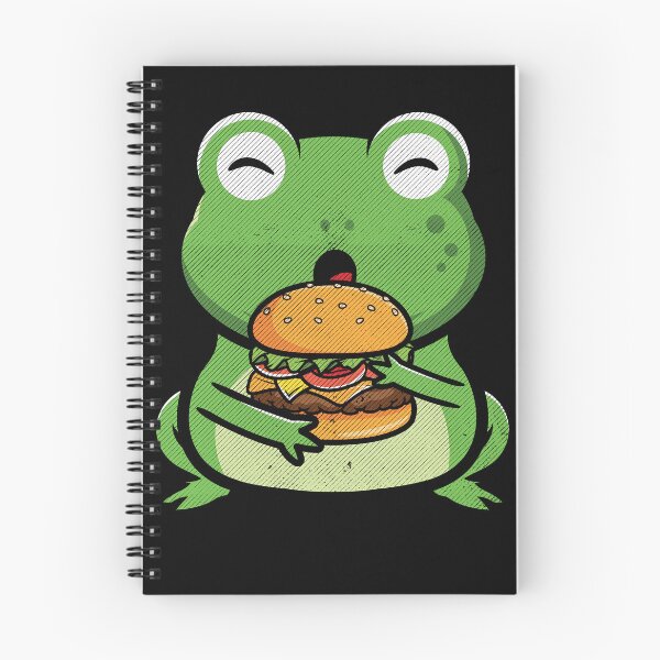 Item preview, Cute Kawaii Animals Eating Hamburger Frog Eating Hamburger  designed and sold by fooderiffic.