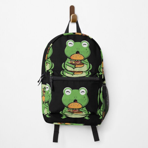 Item preview, Cute Kawaii Animals Eating Hamburger Frog Eating Hamburger designed and sold by fooderiffic.
