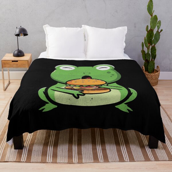 Item preview, Cute Kawaii Animals Eating Hamburger Frog Eating Hamburger designed and sold by fooderiffic.