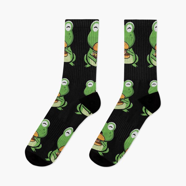 Item preview, Cute Kawaii Animals Eating Hamburger Frog Eating Hamburger  designed and sold by fooderiffic.