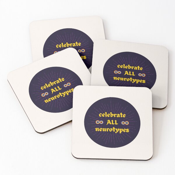 Item preview, Celebrate All Neurotypes | Dark Background with Rainbow Infinities designed and sold by seraphmars.