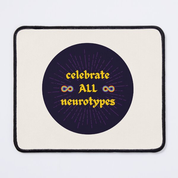 Item preview, Celebrate All Neurotypes | Dark Background with Rainbow Infinities designed and sold by seraphmars.