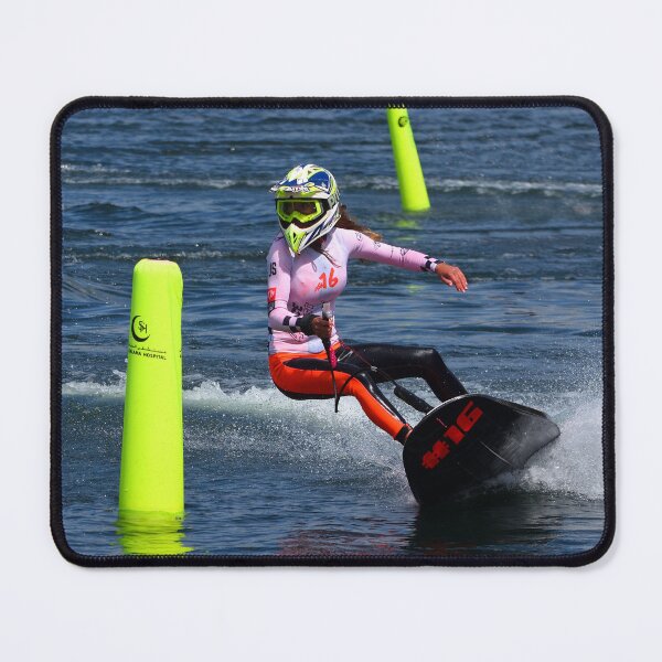 Item preview, Female Motorsurf Competitor cornering at speed making a lot of spray. designed and sold by Umdash919.