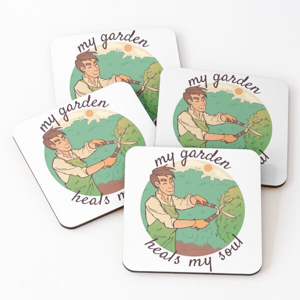 Item preview, Man cuts hedge - My garden heals my soul designed and sold by Rob-Son.