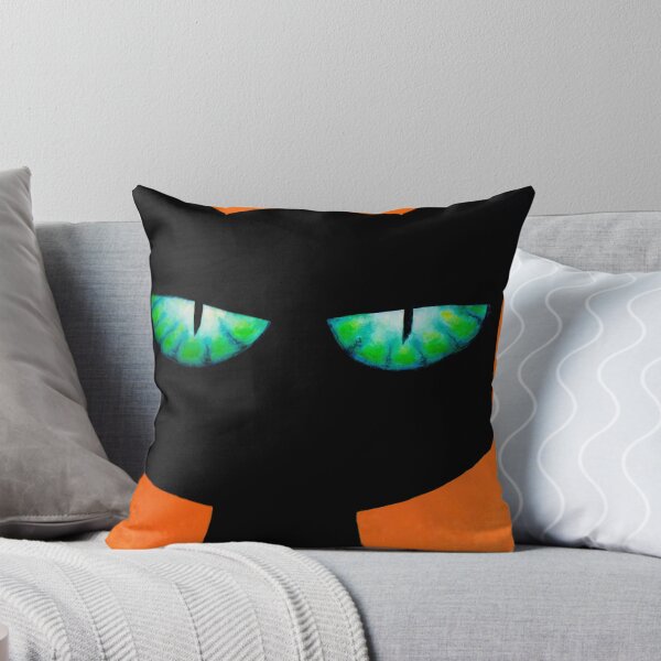 Halloweeny Cat -unsigned- Throw Pillow