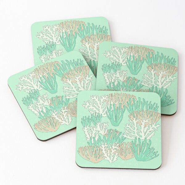 Item preview, corals - green background designed and sold by MaddaMom.