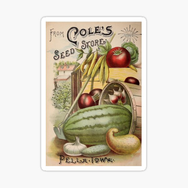 Aperçu de l'œuvre Annonce du magasin de graines Cole's Vintage 1900 créée et vendue par MochaMeli.