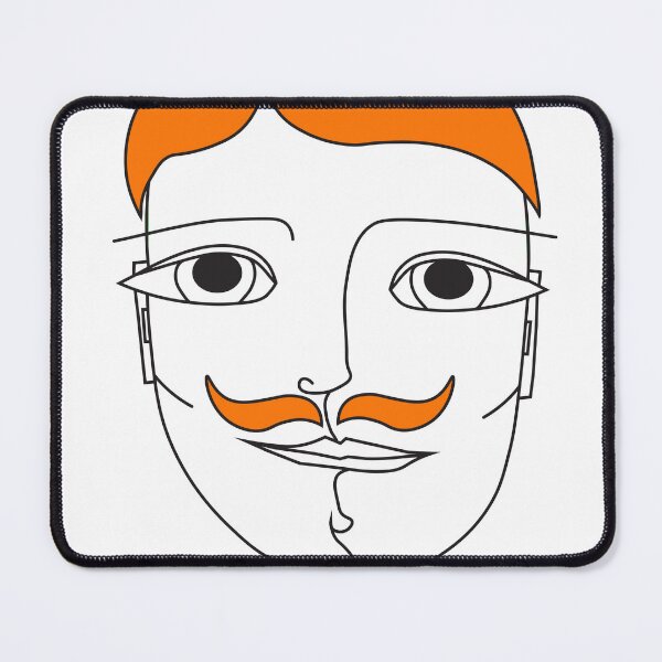 Item preview, Orange Mustache Portrait Digital Lineart designed and sold by ZoJovArt.