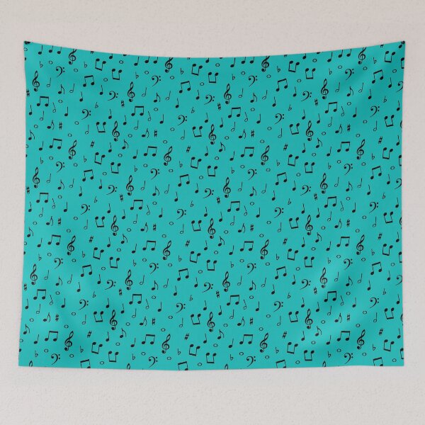 Item preview, Teal musical pattern designed and sold by ibelieveimages.