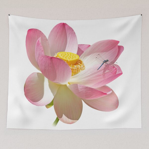 Item preview, Pink Lotus with Blue Dragonfly designed and sold by TJ Devadatta Best.