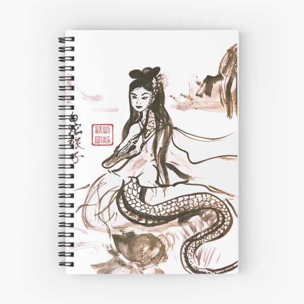 Item preview, White Snake Chinese Ink Drawing designed and sold by joannahliu.