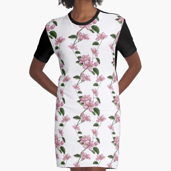 Floral - pink cute flower Graphic T-Shirt Dress