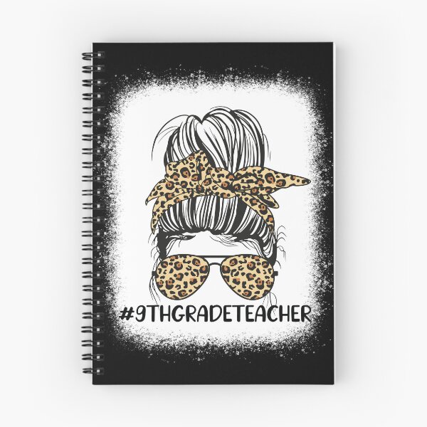 Item preview, 9th Grade Teacher Messy Bun Hair Leopard Funny Costume Gift For First Day Of School designed and sold by biigshow.