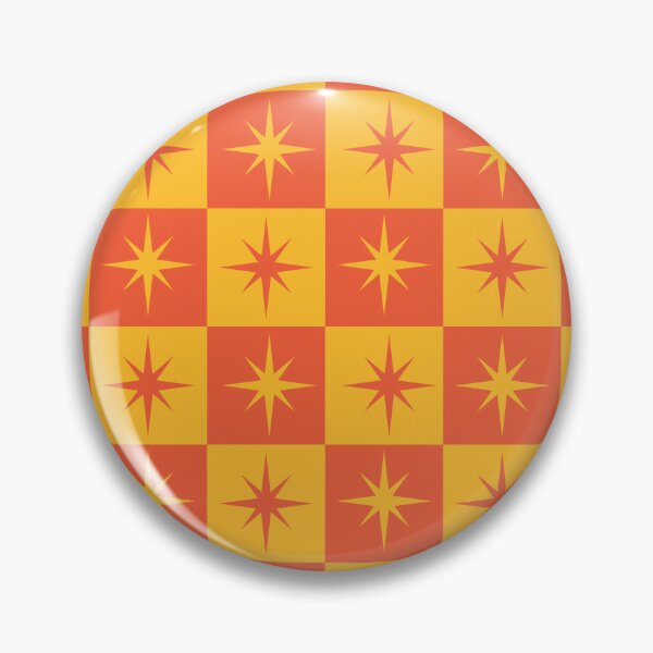 Item preview, Mid century modern starbursts on orange checkerboards pattern  designed and sold by Yasminepatterns .