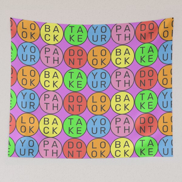 Item preview,  Don't look back, take your path - Pastel colors rainbow 3x2 Circles - Dark text designed and sold by RainbowWordLand.