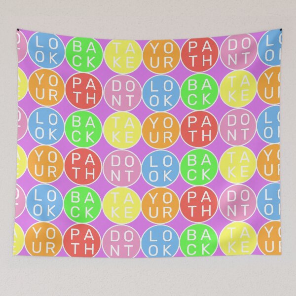 Item preview, Don't look back, take your path - Pastel colors rainbow 3x2 Circles - Violet  to red designed and sold by RainbowWordLand.