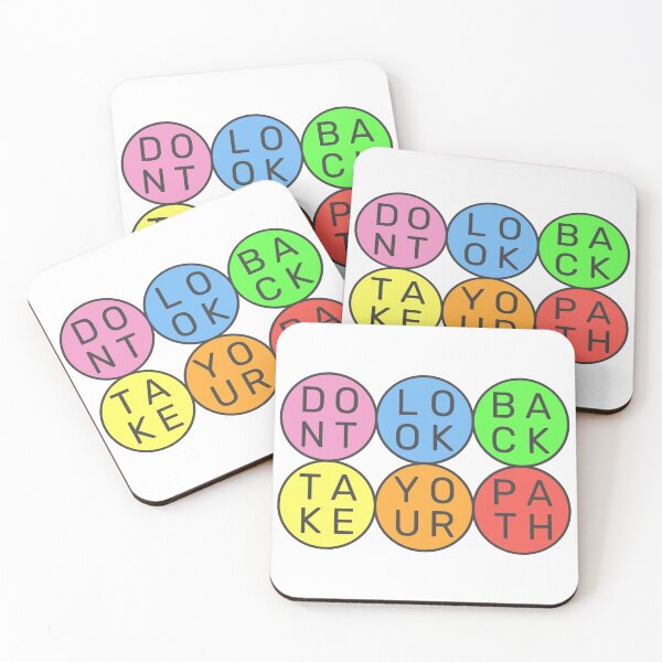 Item preview, Don't look back, take your path - Pastel colors rainbow 3x2 Circles - Dark text - Violet to red designed and sold by RainbowWordLand.