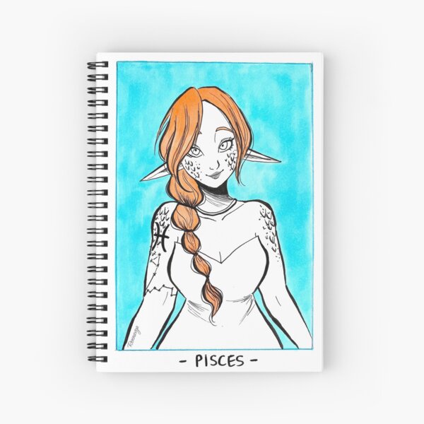 ZODIAC SIGNS art Ideal gift for her, gift for him Spiral Notebook
