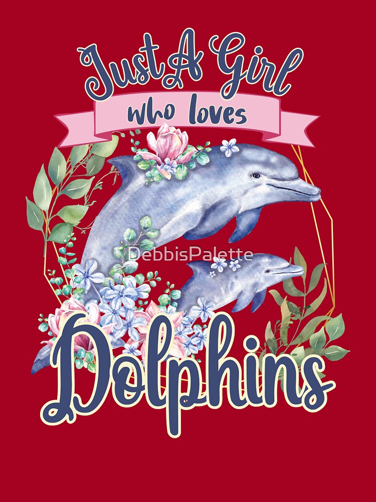 Just a Girl Who Loves Dolphins Cute Girl Dolphin Lover Theme Premium T-Shirt