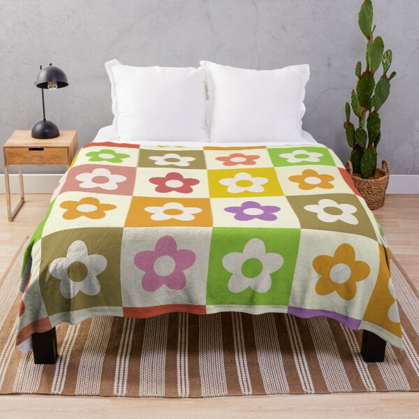 Item preview,  Cute  Colorful checkered retro simple flower pattern  designed and sold by Yasminepatterns .