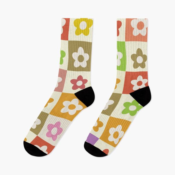 Item preview,  Cute  Colorful checkered retro simple flower pattern  designed and sold by Yasminepatterns .