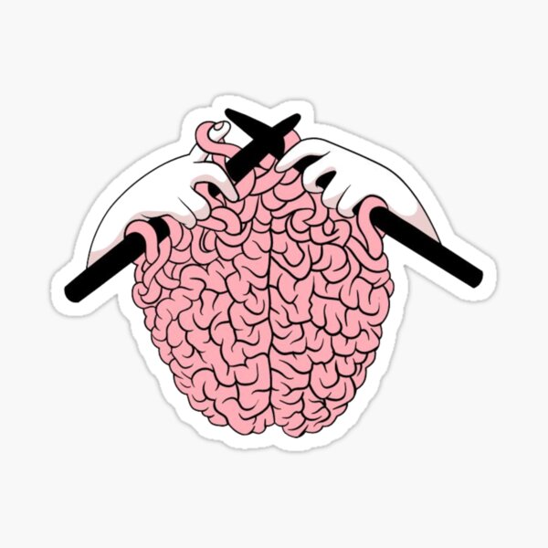 Knitted Human Brain /Knitting a Brain Sticker