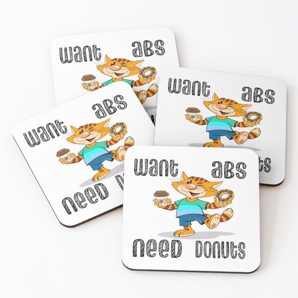 Item preview, Want Abs But Need Donuts -   Cute Cat Design -  Everyday Wisdom designed and sold by davidmurtagh.