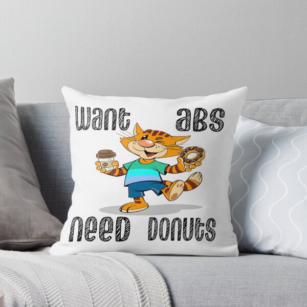 Item preview, Want Abs But Need Donuts -   Cute Cat Design -  Everyday Wisdom designed and sold by davidmurtagh.