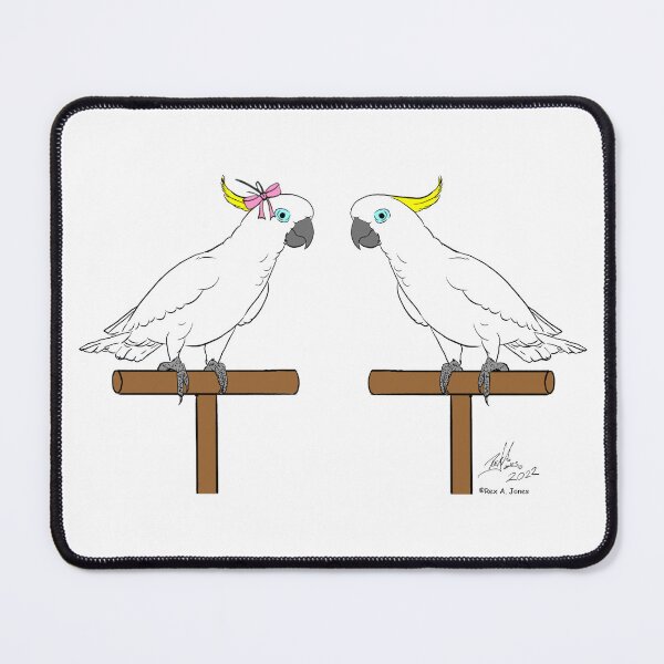 Item preview, Crazy Bird Man with Sulfur Crested Cockatoos designed and sold by Laughing Parrot Studio.