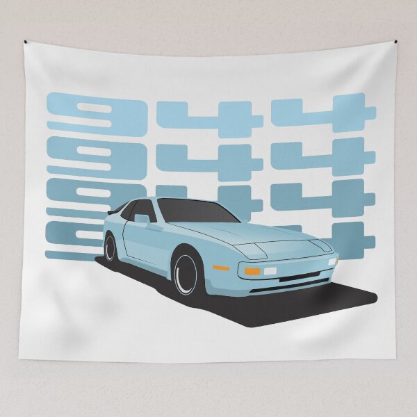 Item preview, 1986 Porsche 944 Light Blue illustration designed and sold by blackdogshop.