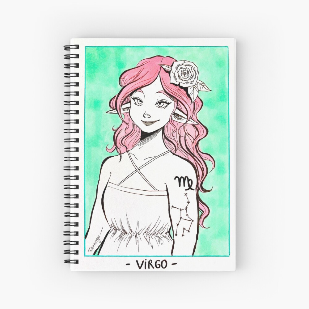ZODIAC SIGNS art Ideal gift for her, gift for him Spiral Notebook