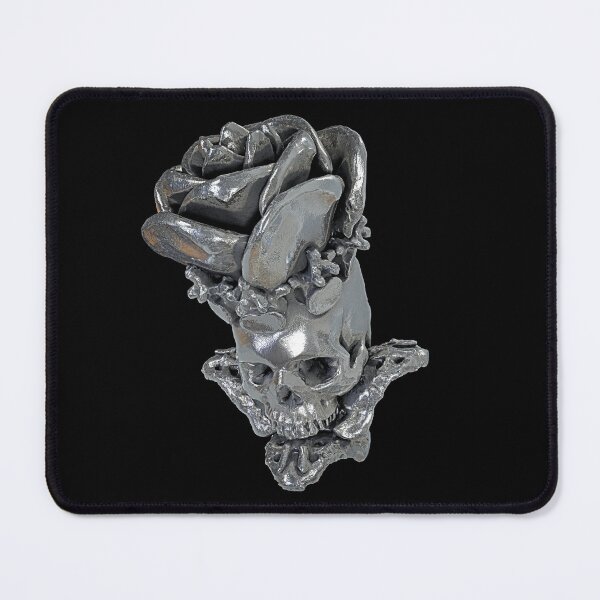 Item preview, Skull Rose Valentine Symbol Halloween Skull Design (Skull Jewelry Metal Silver Chrome Skulls Sedlec Ossuary) designed and sold by Mechanical Whispers.