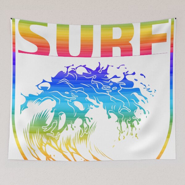 Item preview, colourful rainbow hawaii surf summer wave designed and sold by designsmaster99.