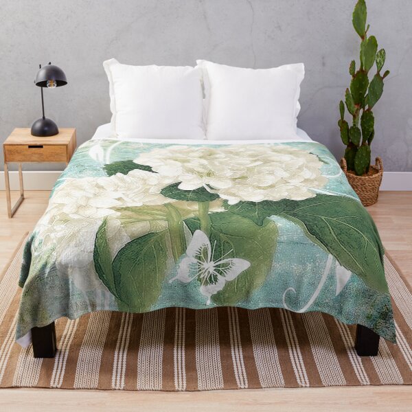 Item preview, White hydrangea on blue designed and sold by ibelieveimages.