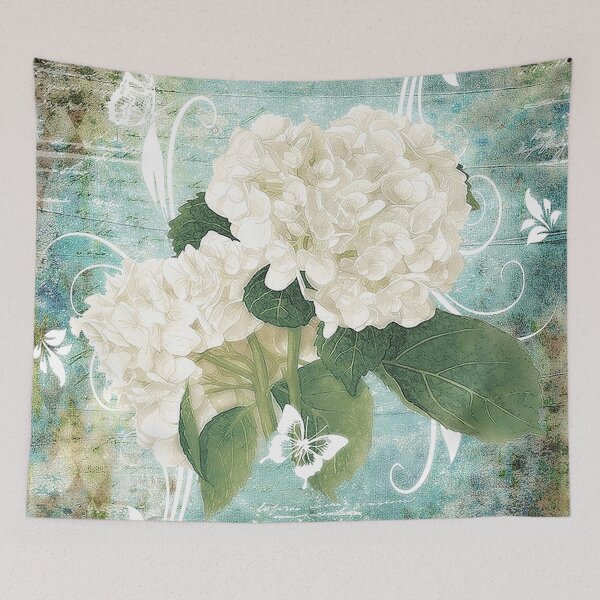 Item preview, White hydrangea on blue designed and sold by ibelieveimages.