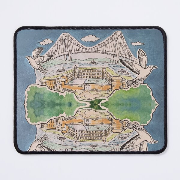 Item preview, Love Staten Island - Verrazzano Bridge and Fort Wadsworth drawing designed and sold by annanadlerart.