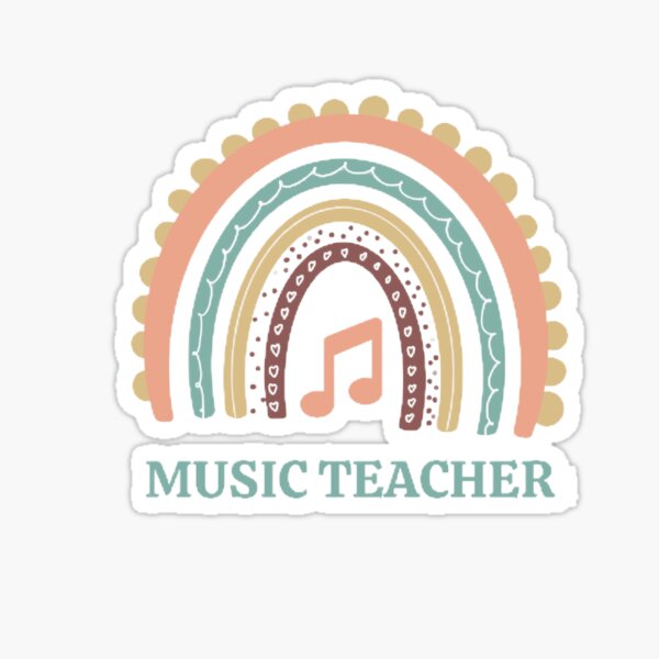 "Music Teacher The Best Teacher Blue Rainbow Design" Sticker for Sale