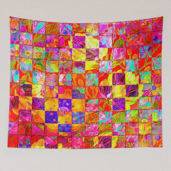 Item preview, Bohemian checkered floral designed and sold by ibelieveimages.