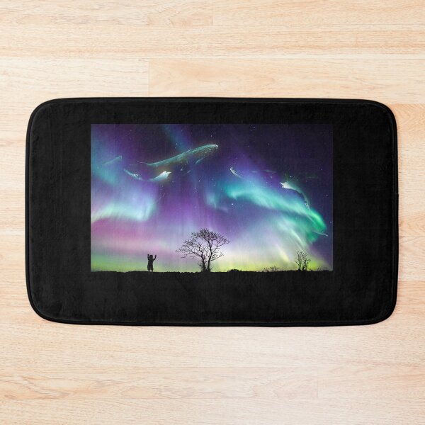 Item preview, Whales floating through the northern lights designed and sold by Mad Crabs Creations.
